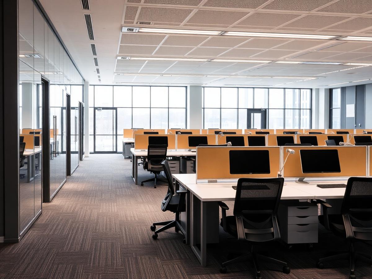 Clean modern open-plan office in Cornwall